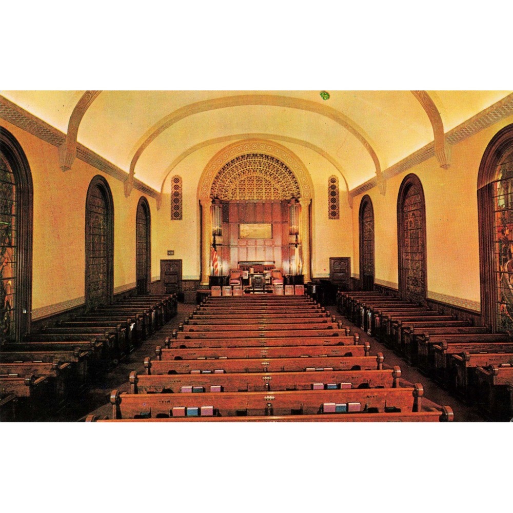 Madison Avenue Baptist Church NYC Interior Vintage Chrome Postcard U6034